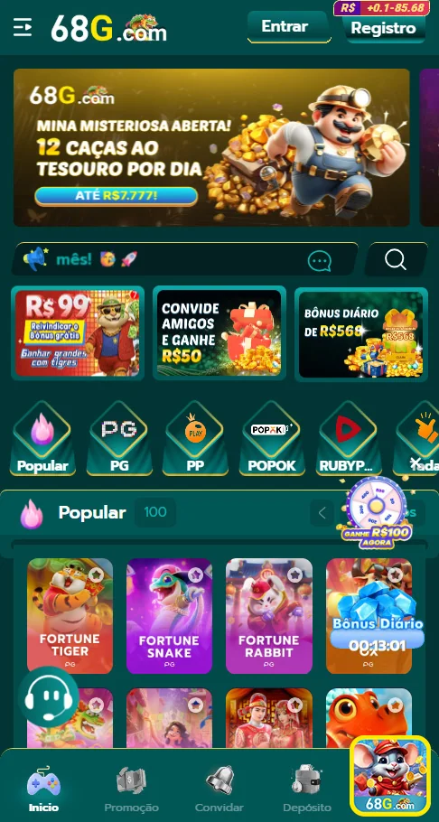 Ilustração de Explore as principais promoções e bonificações no 68g